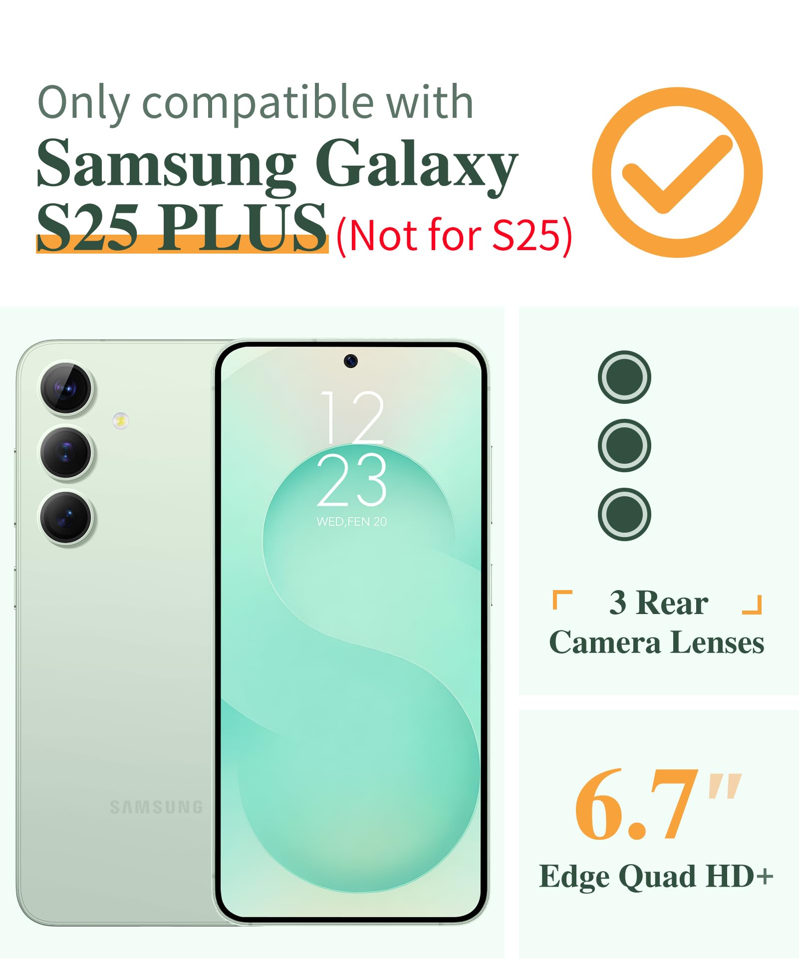 Foto 3 pulgar | Funda De Teléfono Gviewin Para Samsung Galaxy S25 Plus Con Protector - Venta Internacional.