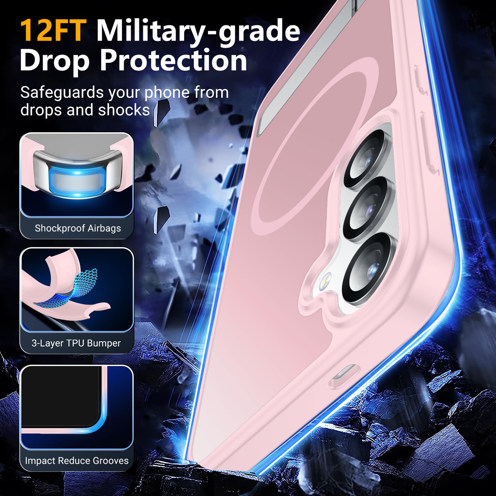 Foto 3 | Funda Magnética Spidercase Para Samsung Galaxy S25, Color Rosa - Venta Internacional.