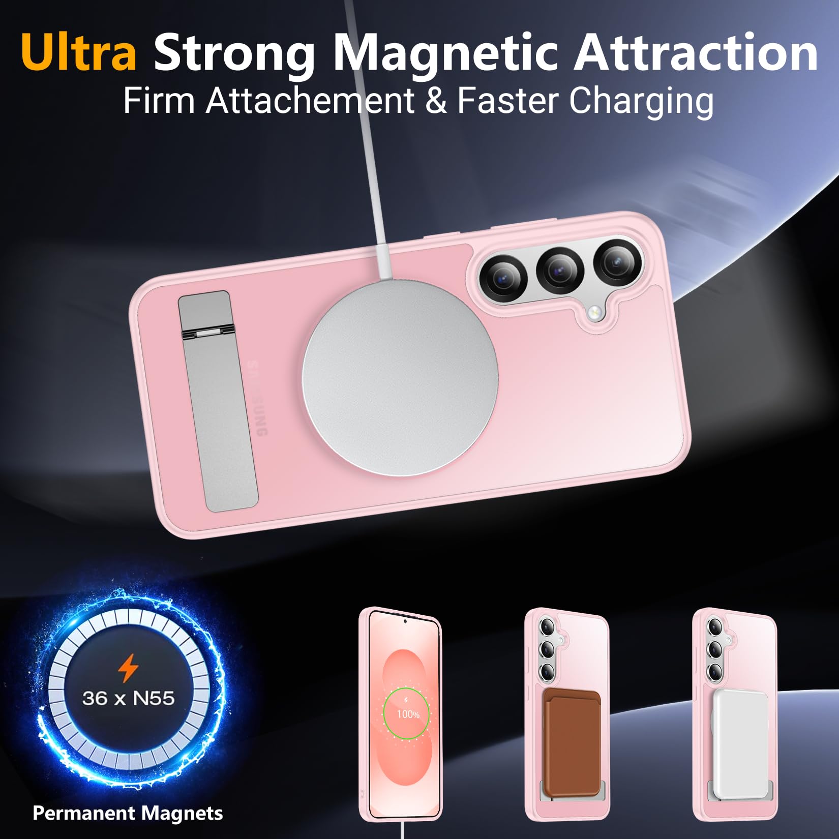 Foto 7 pulgar | Funda Magnética Spidercase Para Samsung Galaxy S25, Color Rosa - Venta Internacional.