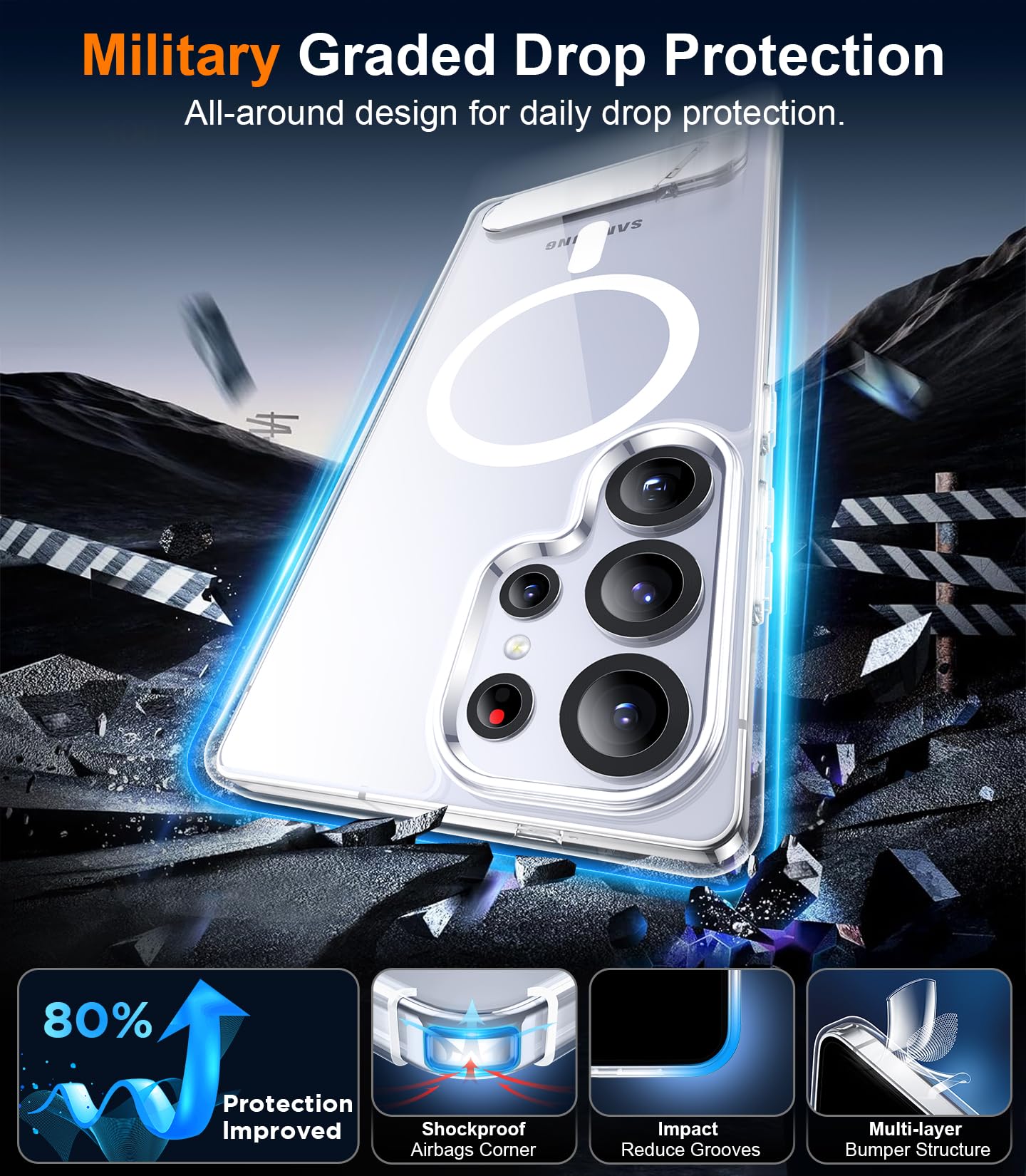 Foto 6 pulgar | Funda De Teléfono Magnética Temdan Para Samsung Galaxy S25 Ultra - Venta Internacional.