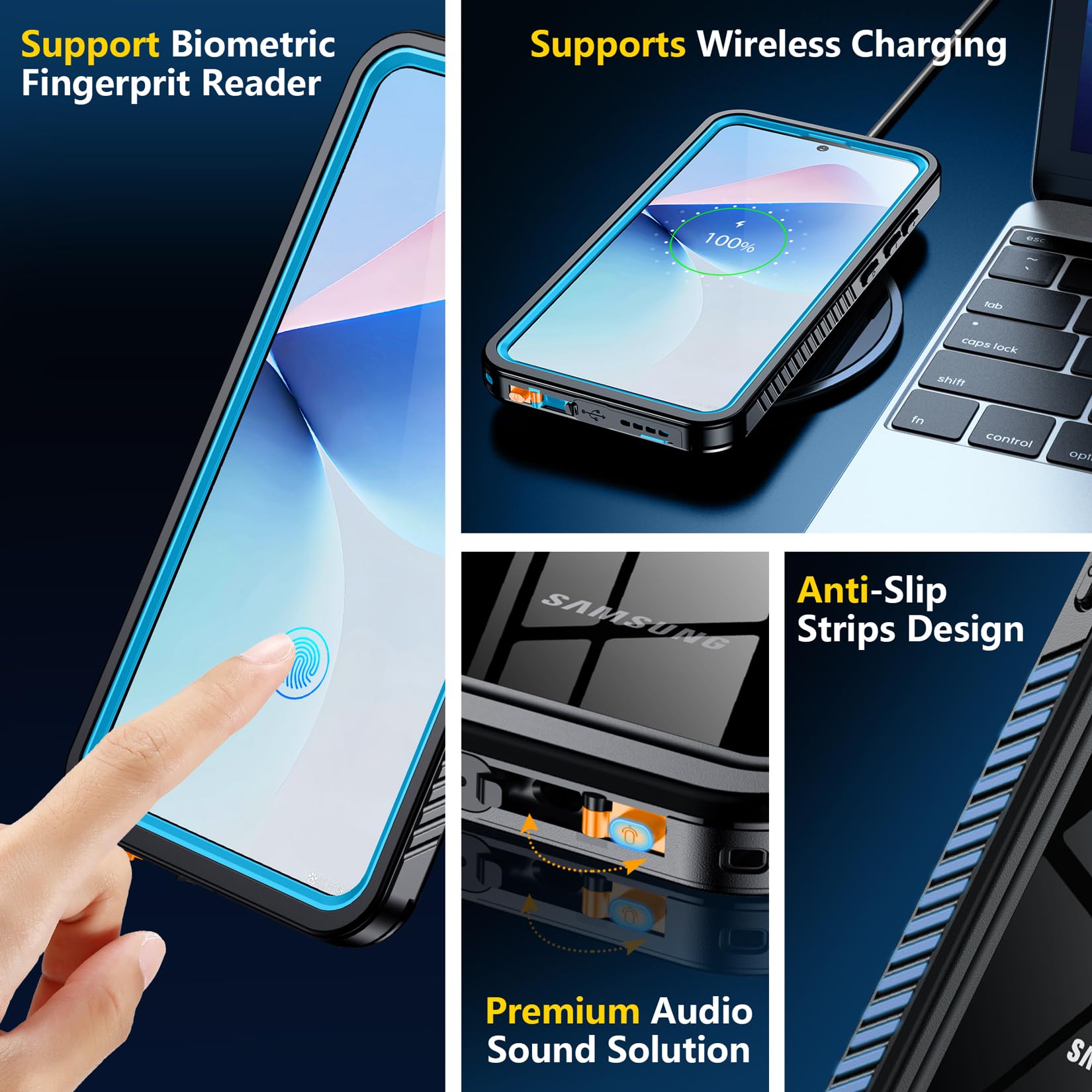 Foto 8 pulgar | Funda De Teléfono Spidercase Impermeable Para Samsung Galaxy S25 Blue - Venta Internacional.