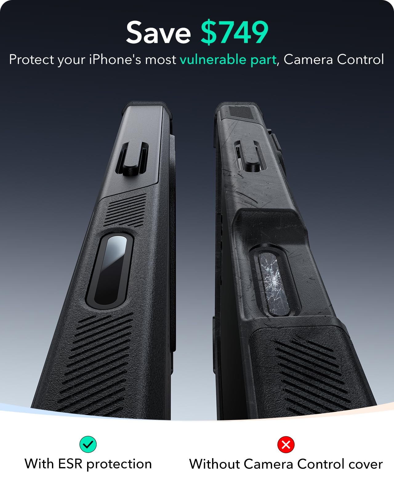Foto 4 pulgar | Funda De Teléfono Esr Cyber Series Para Iphone 16 Pro Negra - Venta Internacional.