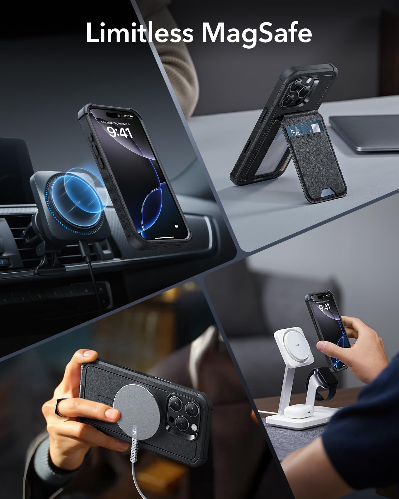 Foto 7 pulgar | Funda De Teléfono Esr Cyber Series Para Iphone 16 Pro Negra - Venta Internacional.