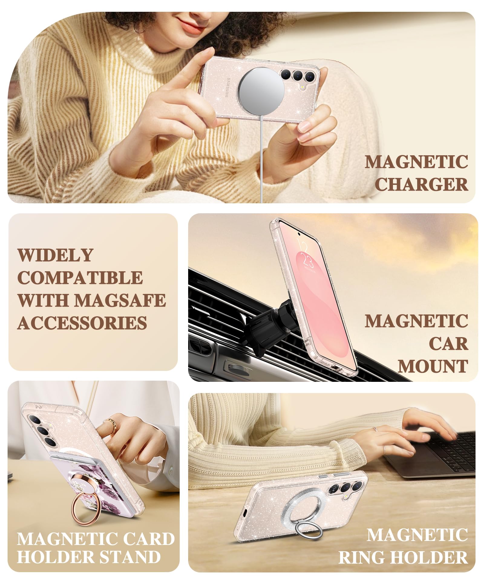 Foto 5 pulgar | Funda De Teléfono Gviewin Para Samsung Galaxy S25 Con Magsafe Clear - Venta Internacional.