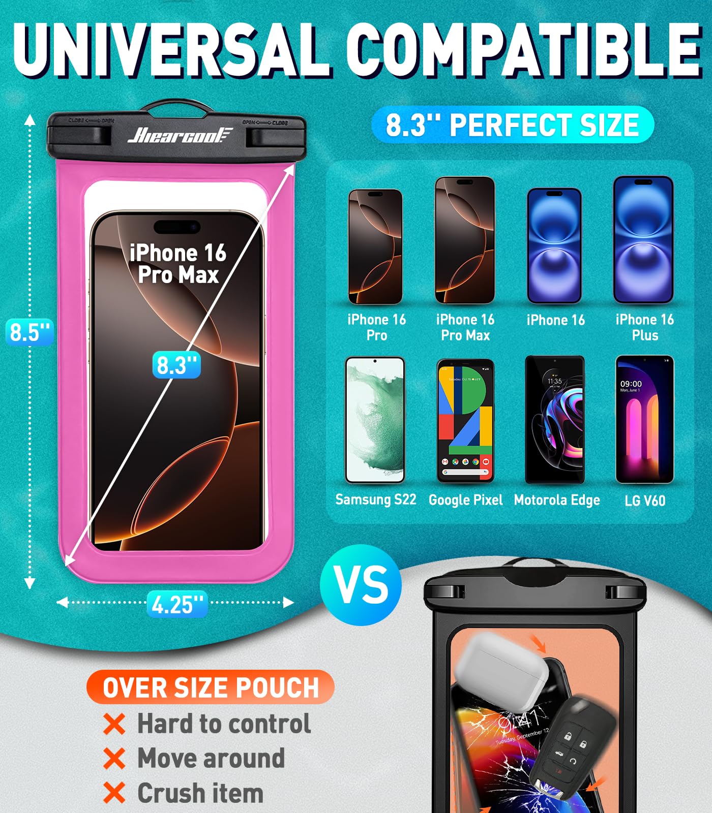 Foto 2 | Funda Impermeable Hiearcool Para Iphone 16, 15, 14, 13 Pro Max - Venta Internacional.