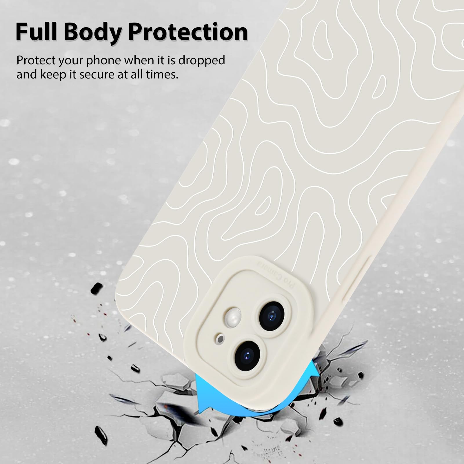 Foto 3 pulgar | Funda De Teléfono Mzelq Para Iphone 12 Silicone Wave Ripple White - Venta Internacional.