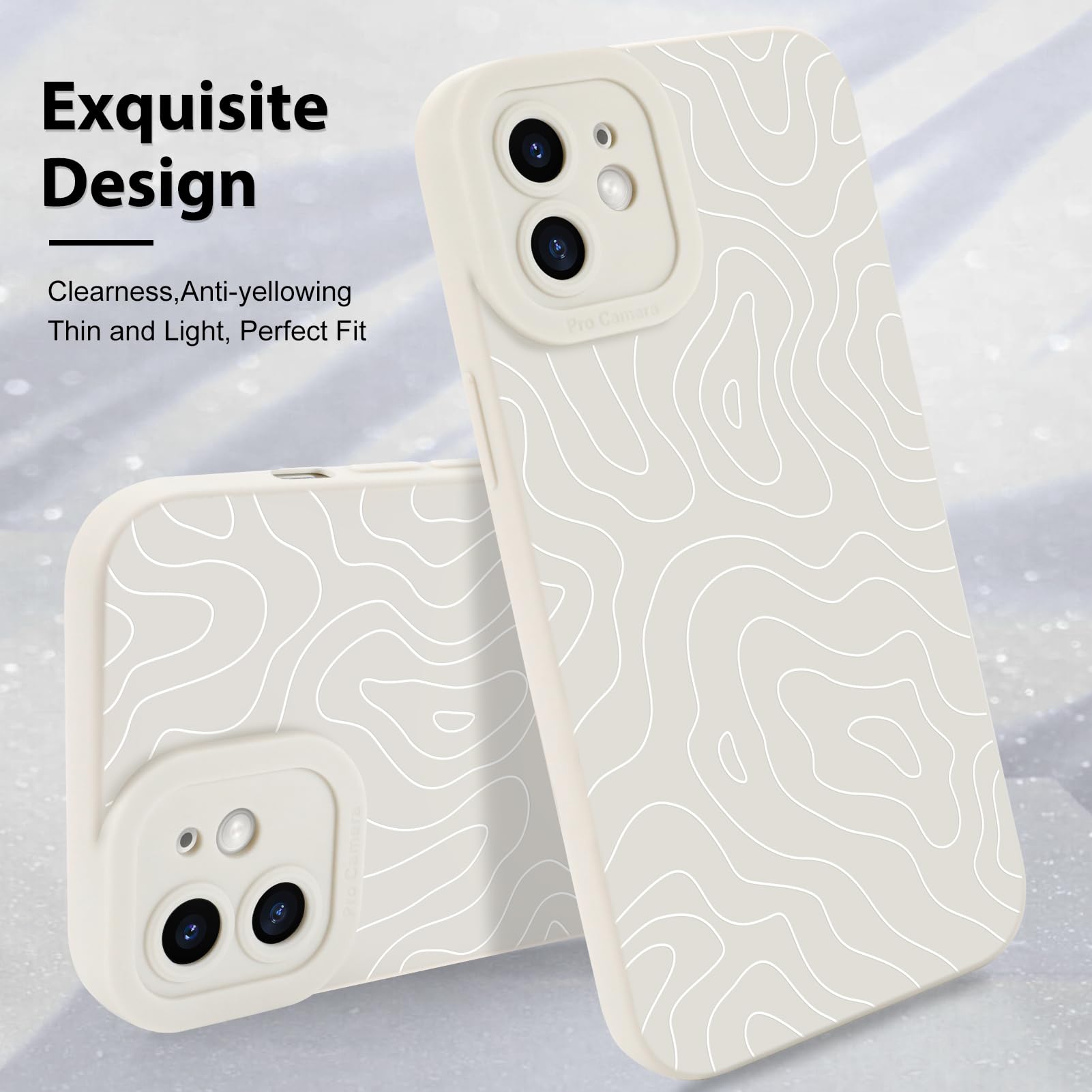 Foto 4 pulgar | Funda De Teléfono Mzelq Para Iphone 12 Silicone Wave Ripple White - Venta Internacional.