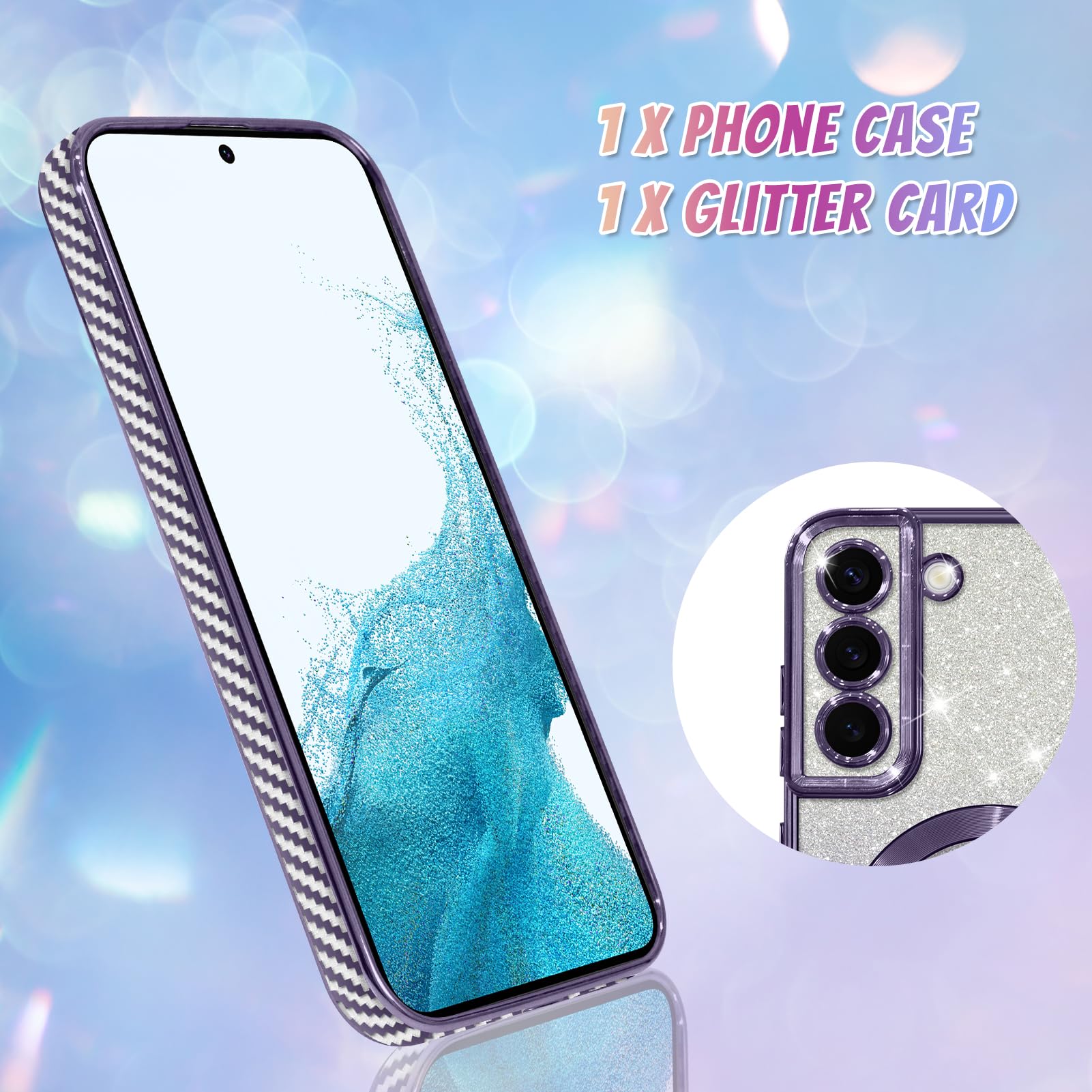 Foto 3 pulgar | Funda Bonoma Para Teléfono Móvil Compatible Con Samsung Galaxy S22, Color Morado - Venta Internacional.