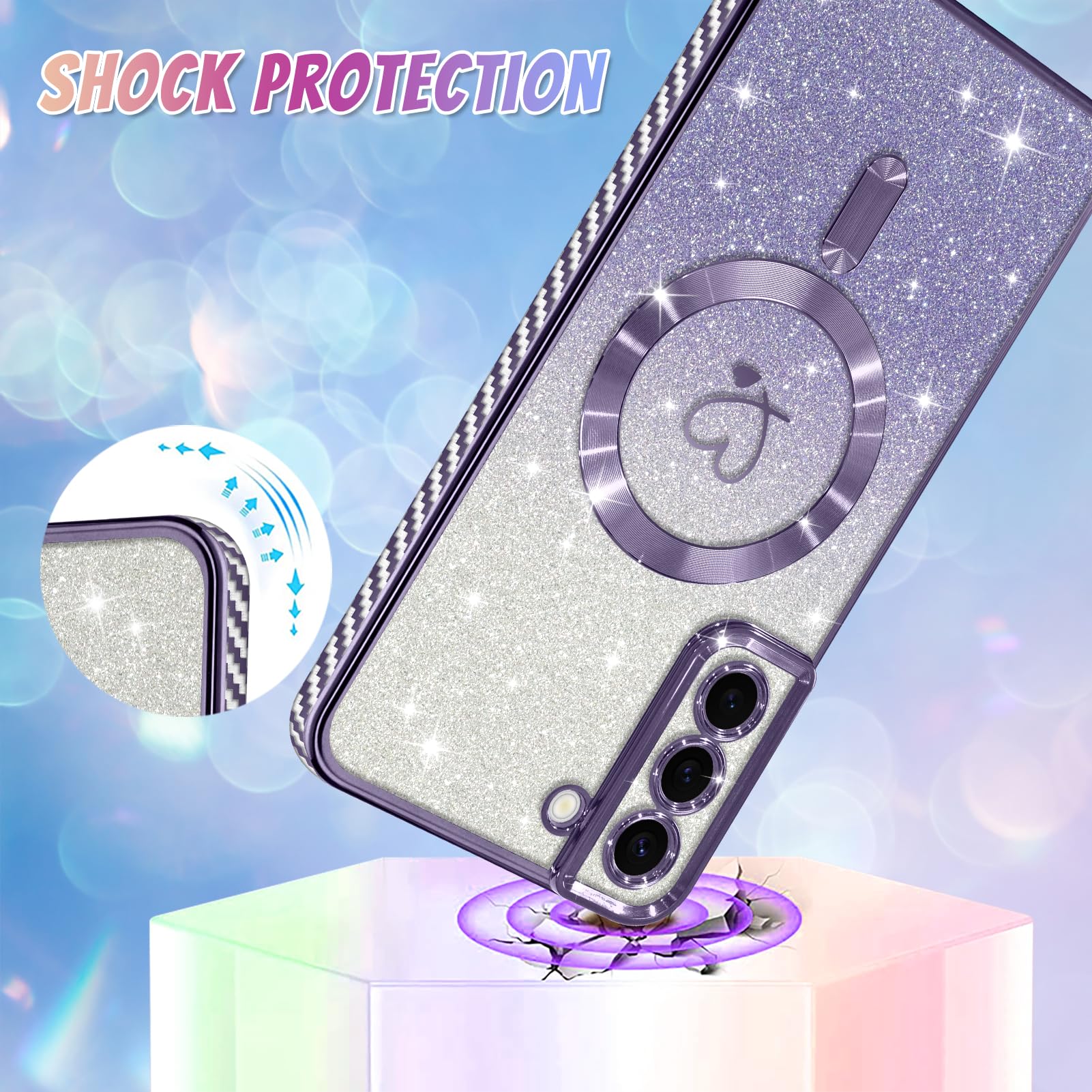 Foto 4 pulgar | Funda Bonoma Para Teléfono Móvil Compatible Con Samsung Galaxy S22, Color Morado - Venta Internacional.