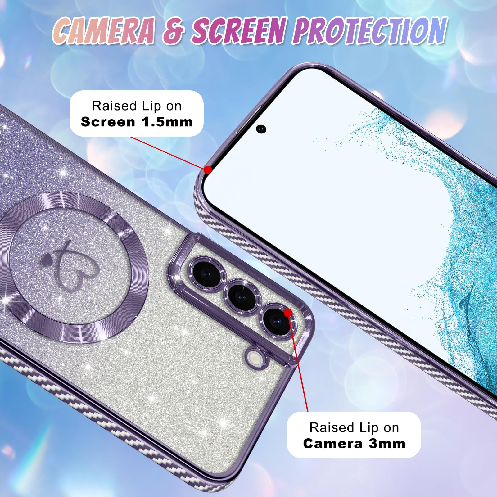 Foto 5 pulgar | Funda Bonoma Para Teléfono Móvil Compatible Con Samsung Galaxy S22, Color Morado - Venta Internacional.