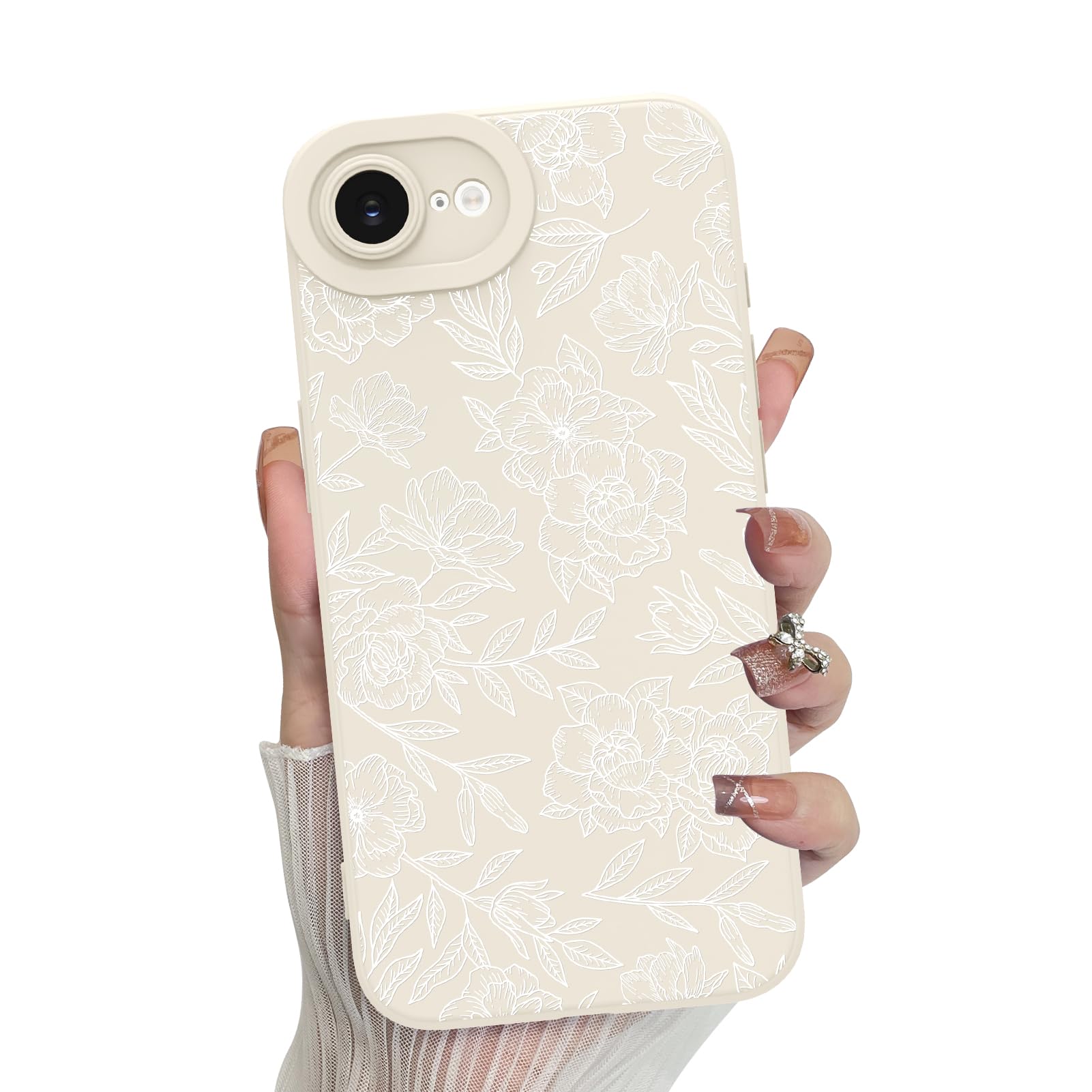 Foto 1 | Funda De Teléfono Mzelq Para Iphone 16e De Silicona Con Flores Y Rosas - Venta Internacional.