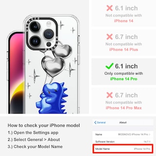Foto 2 | Funda De Teléfono Mosnovo Para Iphone 14 Pro Buffertech Clear Tpu - Venta Internacional.