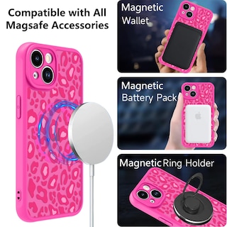 Foto 2 | Funda Kanghar Para Iphone 14 Plus Con Estampado De Leopardo Rosa Intenso - Venta Internacional.