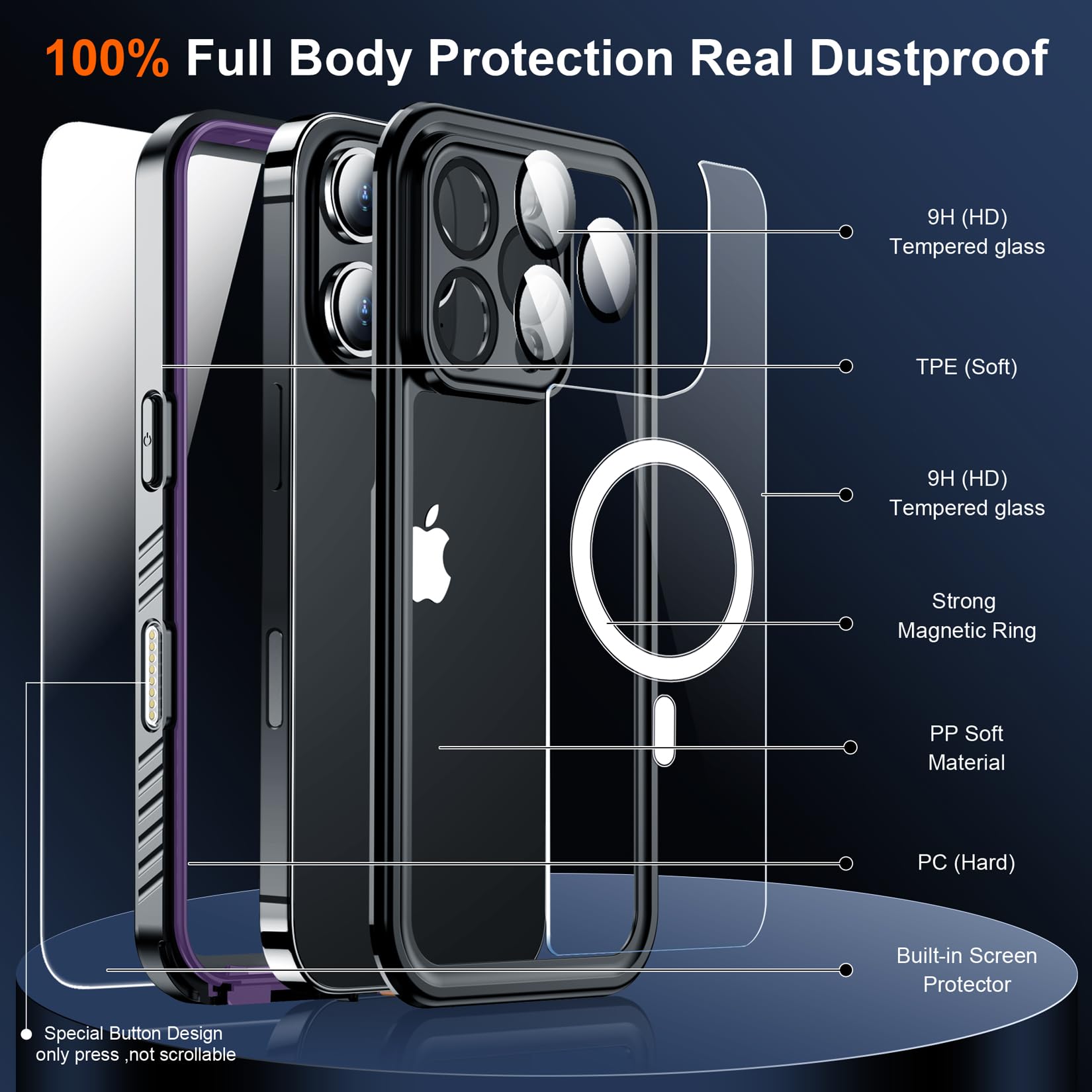 Foto 6 pulgar | Funda De Teléfono Spidercase Magnética Impermeable Para Iphone 16 Pro - Venta Internacional.