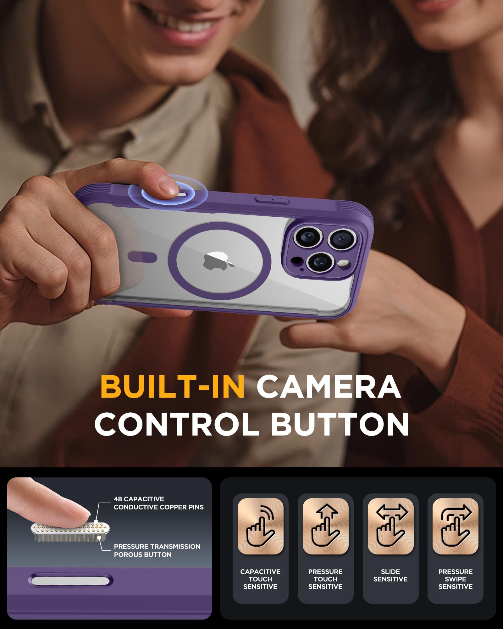 Foto 4 pulgar | Funda Para Teléfono Miracase Diseñada Para Iphone 16 Pro Max, Color Morado - Venta Internacional.