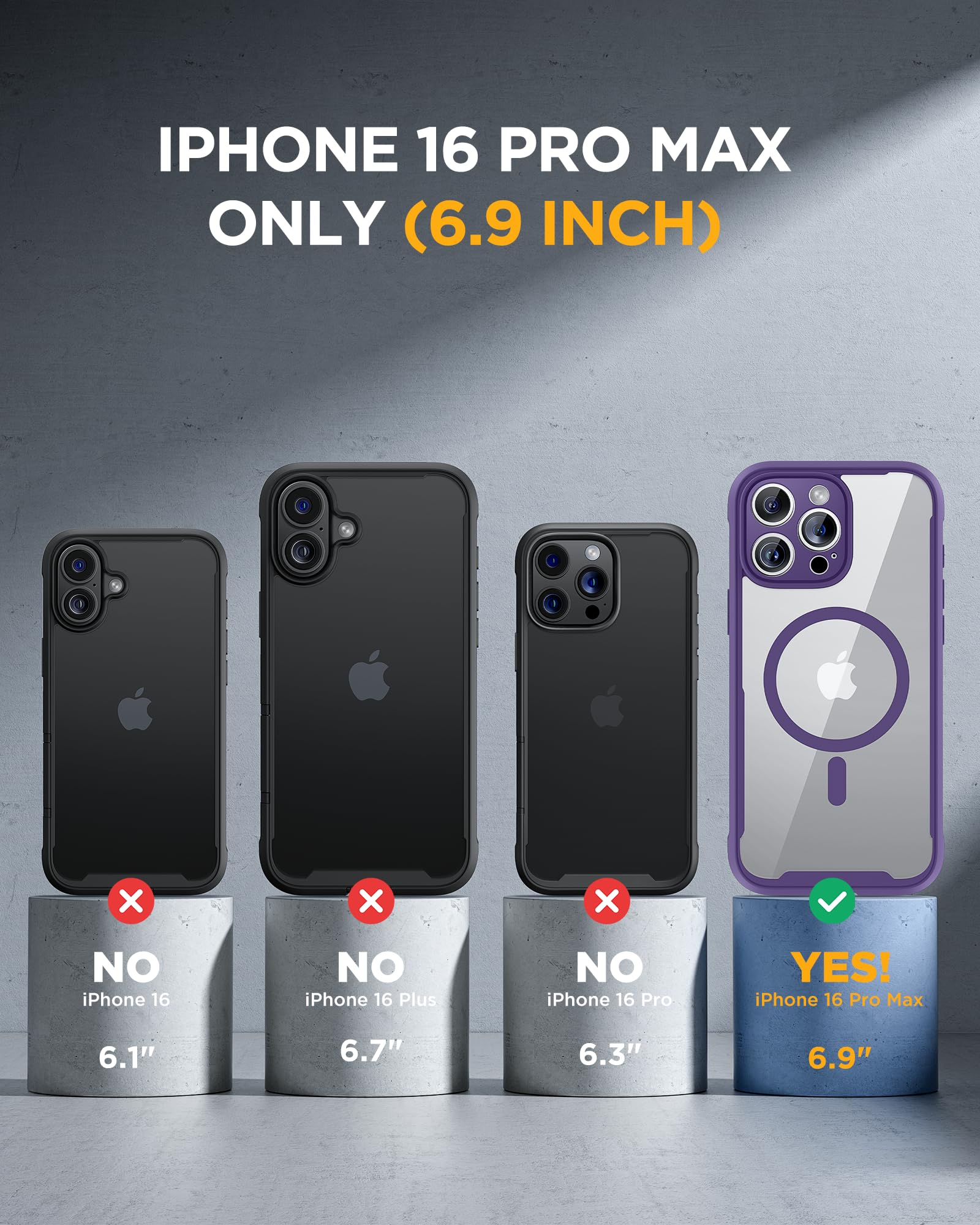 Foto 8 pulgar | Funda Para Teléfono Miracase Diseñada Para Iphone 16 Pro Max, Color Morado - Venta Internacional.