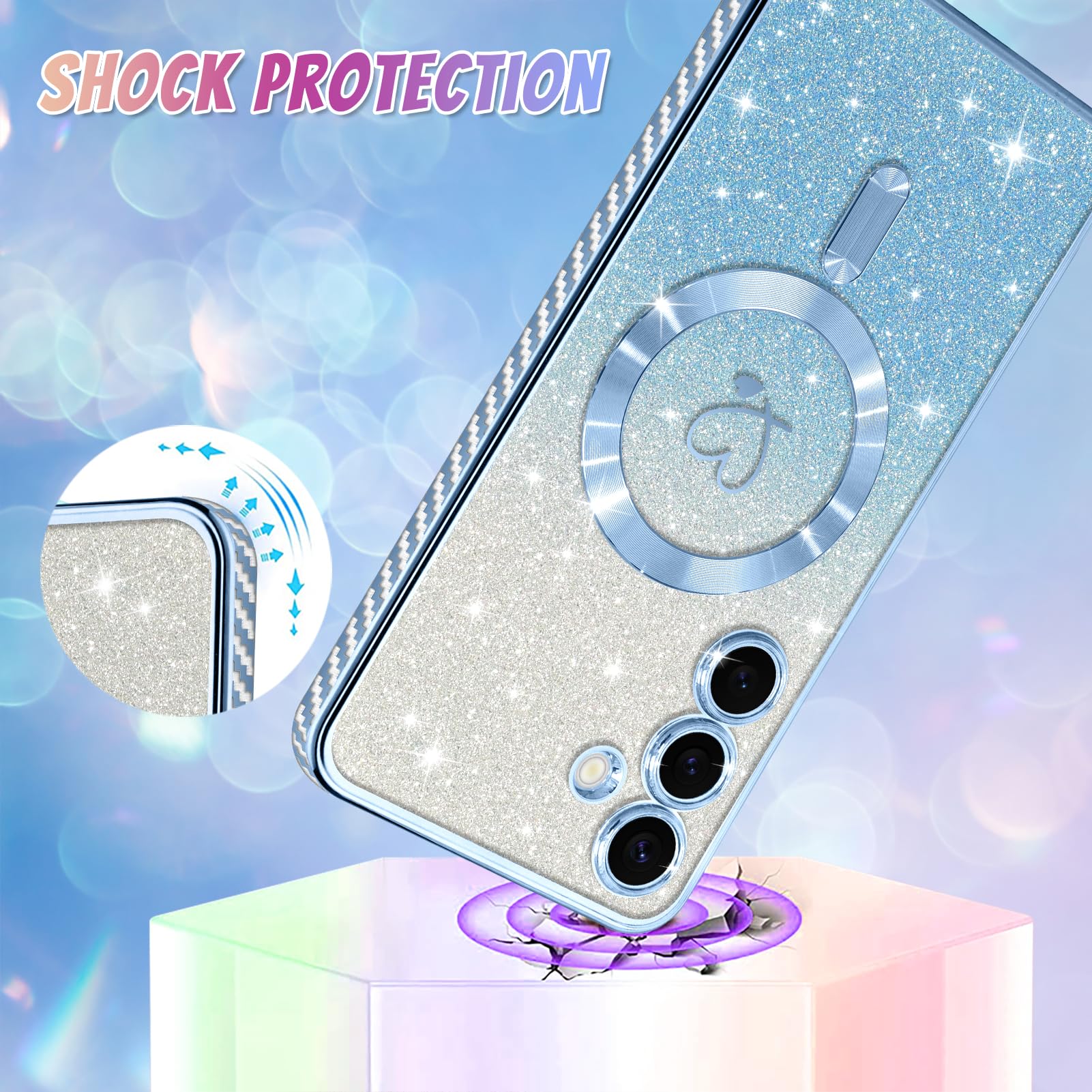 Foto 4 pulgar | Funda Bonoma Para Teléfono Móvil Compatible Con Samsung Galaxy S24, Color Azul - Venta Internacional.