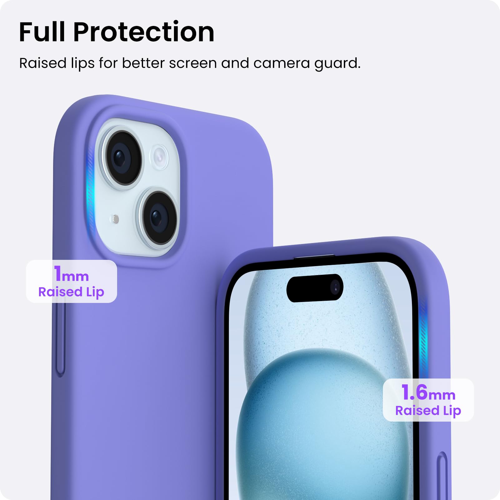 Foto 5 pulgar | Funda De Teléfono Ornarto Compatible Con Iphone 15 6.1 Periwinkle - Venta Internacional.