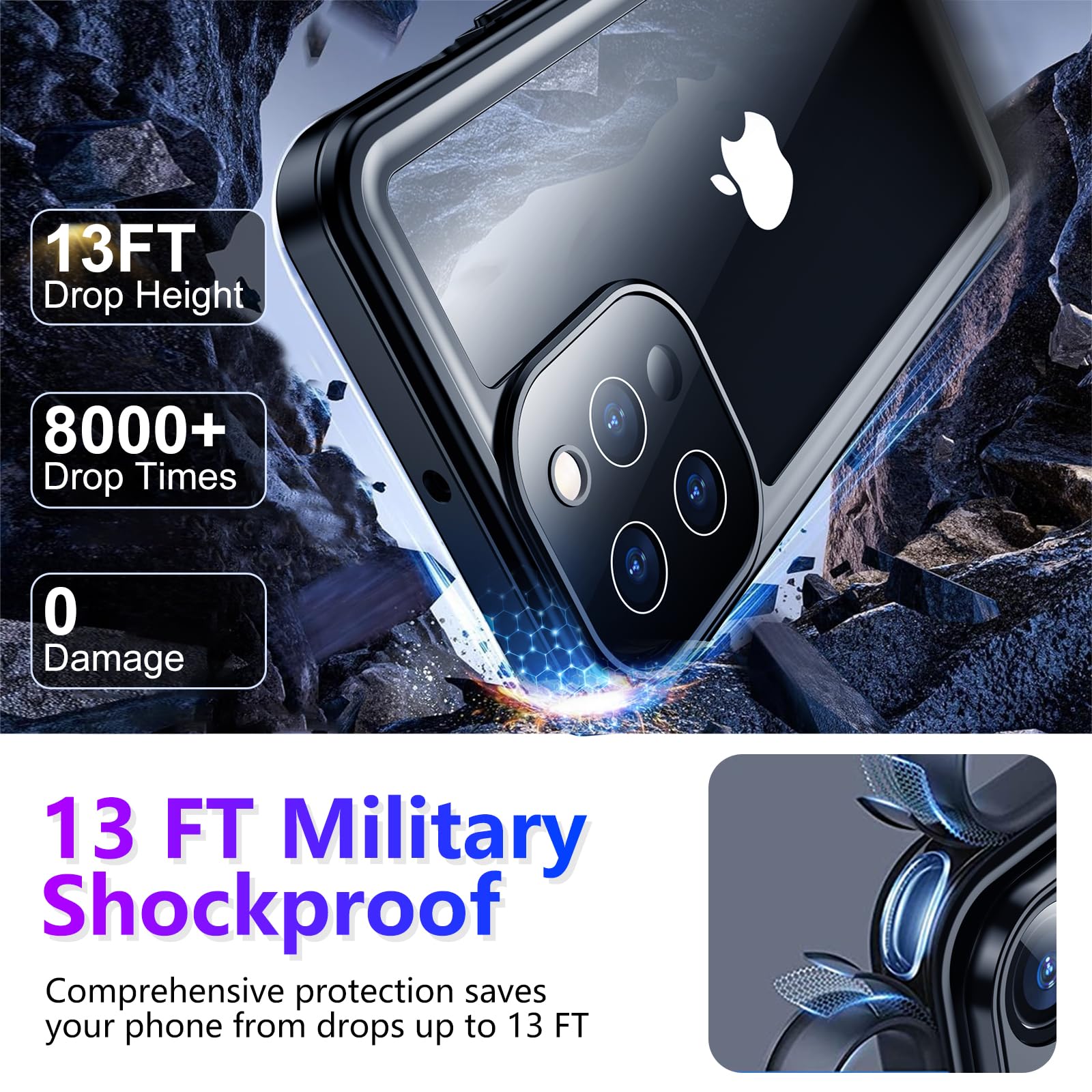 Foto 4 pulgar | Funda Impermeable Temdan Compatible Con Iphone 13 Pro Max - Venta Internacional.