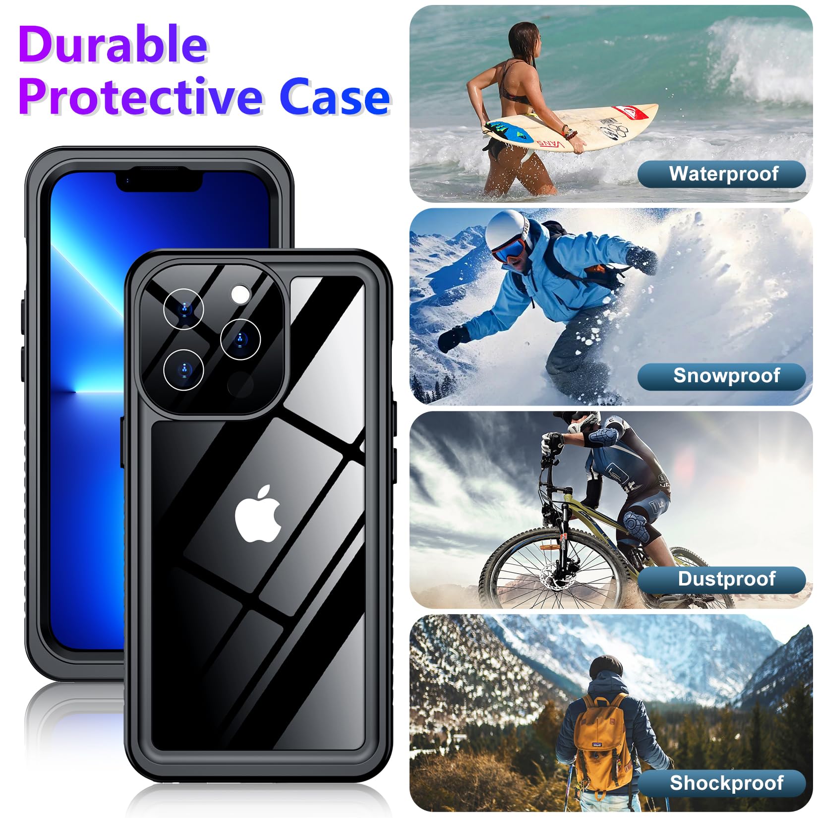 Foto 6 pulgar | Funda Impermeable Temdan Compatible Con Iphone 13 Pro Max - Venta Internacional.