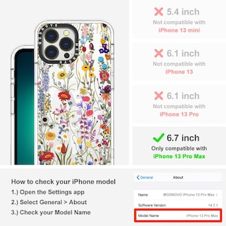 Foto 2 | Funda De Teléfono Mosnovo Para Iphone 13 Pro Max Wildflower Meadow - Venta Internacional.