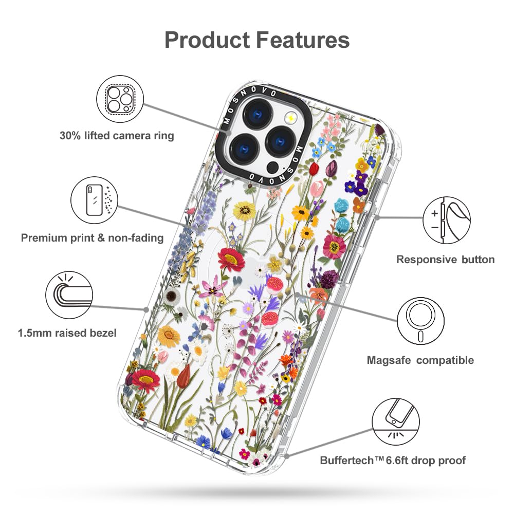 Foto 8 pulgar | Funda De Teléfono Mosnovo Para Iphone 13 Pro Max Wildflower Meadow - Venta Internacional.