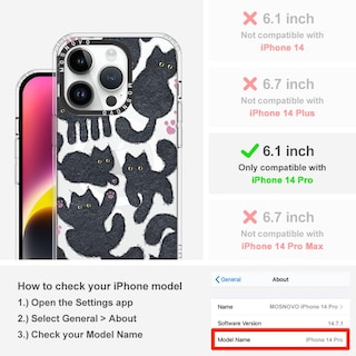 Foto 2 | Funda Para Teléfono Mosnovo Compatible Con Iphone 14 Pro Negra - Venta Internacional.