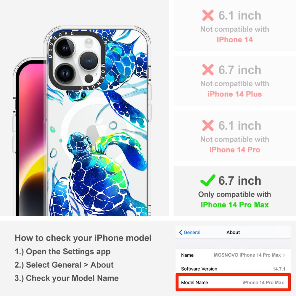 Foto 3 pulgar | Funda De Teléfono Mosnovo Para Iphone 14 Pro Max, Diseño De Tortugas Marinas - Venta Internacional.