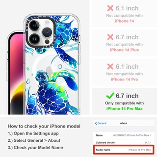 Foto 2 | Funda De Teléfono Mosnovo Para Iphone 14 Pro Max, Diseño De Tortugas Marinas - Venta Internacional.