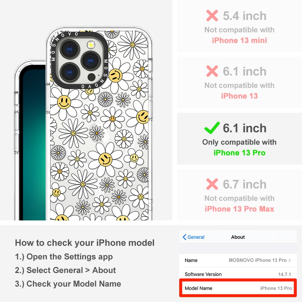 Foto 3 pulgar | Funda De Teléfono Mosnovo Compatible Con Iphone 13 Pro Happy Daisy - Venta Internacional.