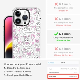 Foto 2 | Funda De Teléfono Mosnovo Compatible Con Iphone 14 Pro Bunnies - Venta Internacional.