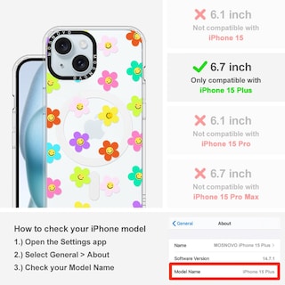 Foto 2 | Funda De Teléfono Mosnovo Para Iphone 15 Plus/iphone 14 Plus Transparente - Venta Internacional.