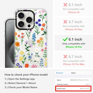 Foto 2 | Funda Para Teléfono Mosnovo Compatible Con Iphone 15 Pro Clear - Venta Internacional.