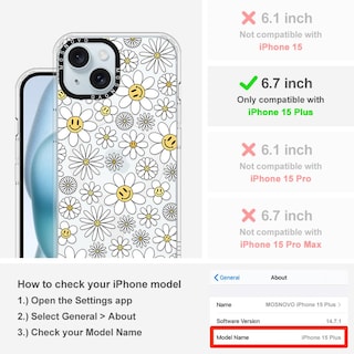 Foto 2 | Funda De Teléfono Mosnovo Para Iphone 15 Plus/iphone 14 Plus Transparente - Venta Internacional.