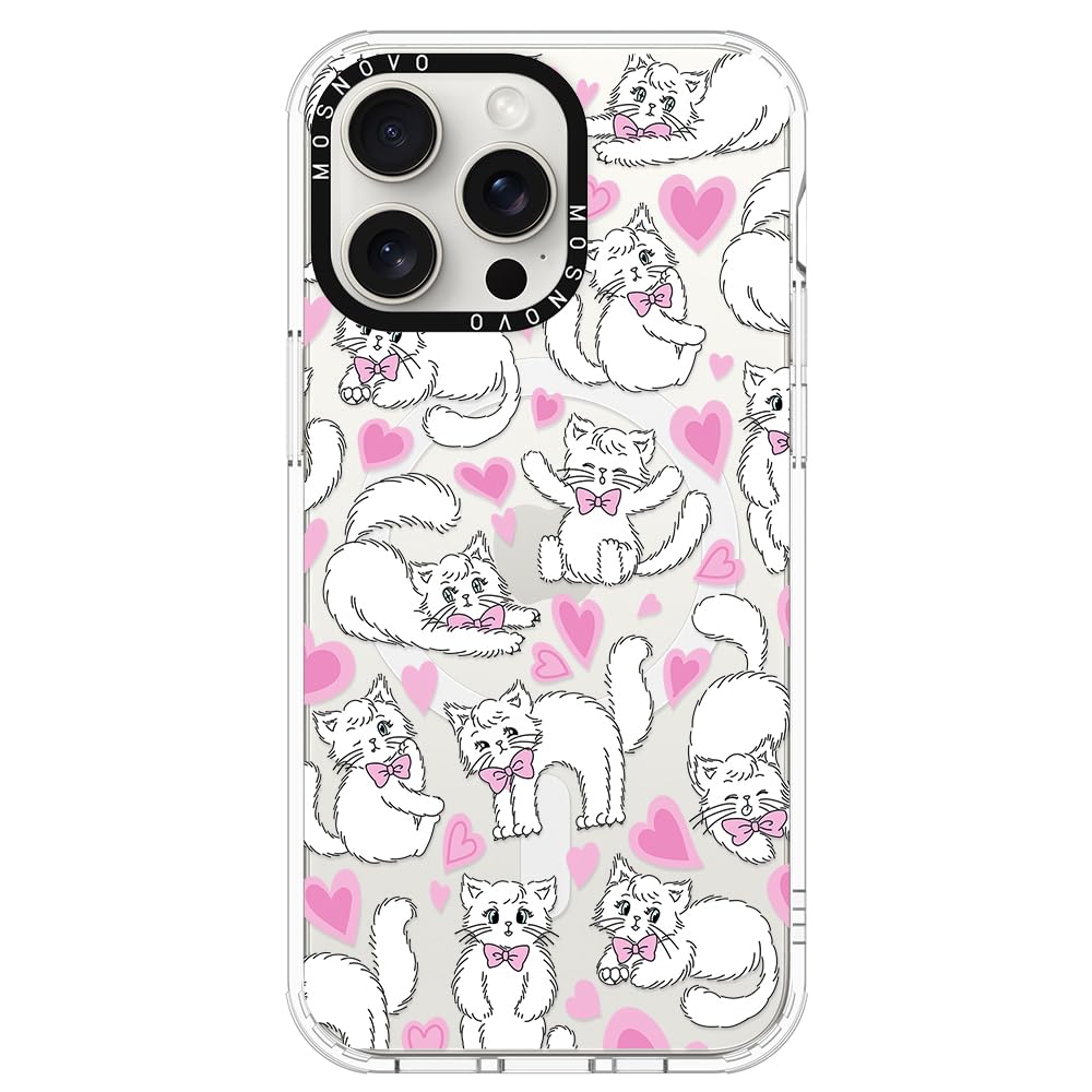 Foto 2 pulgar | Funda De Teléfono Mosnovo Para Iphone 15 Pro Max, Diseño Transparente De Gatitos - Venta Internacional.
