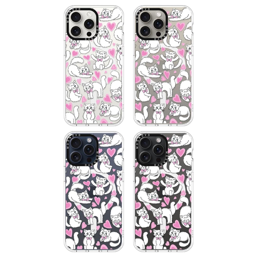 Foto 4 pulgar | Funda De Teléfono Mosnovo Para Iphone 15 Pro Max, Diseño Transparente De Gatitos - Venta Internacional.