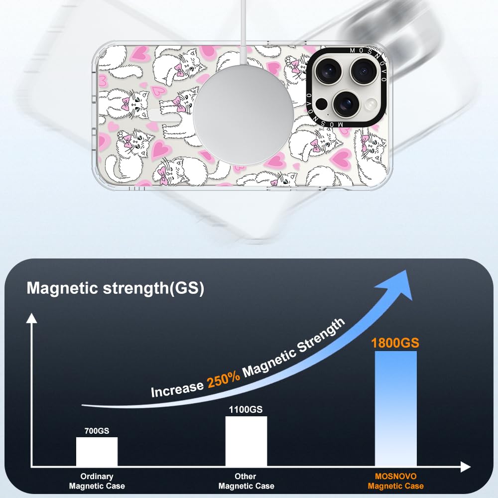 Foto 5 pulgar | Funda De Teléfono Mosnovo Para Iphone 15 Pro Max, Diseño Transparente De Gatitos - Venta Internacional.