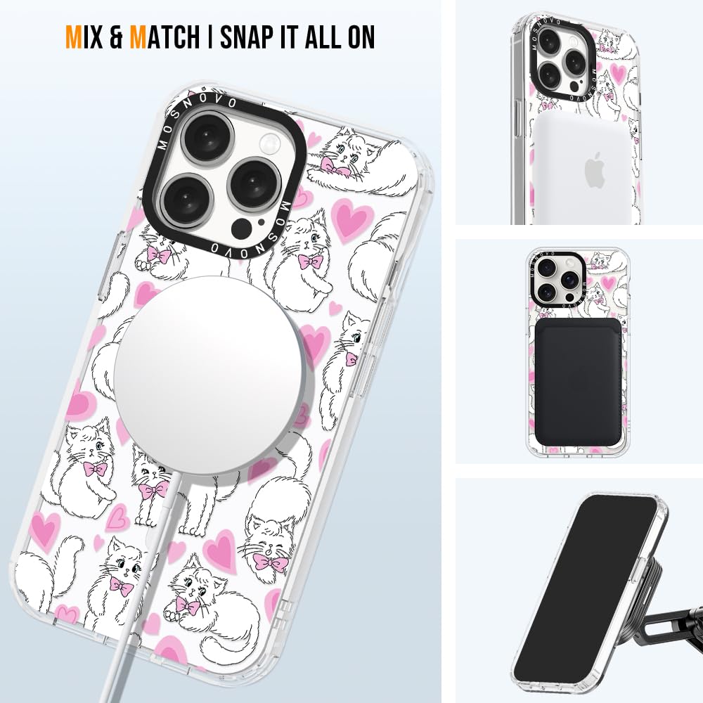 Foto 6 pulgar | Funda De Teléfono Mosnovo Para Iphone 15 Pro Max, Diseño Transparente De Gatitos - Venta Internacional.