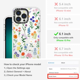 Foto 2 | Funda De Teléfono Mosnovo Para Iphone 13 Pro Con Magsafe Buffertech - Venta Internacional.