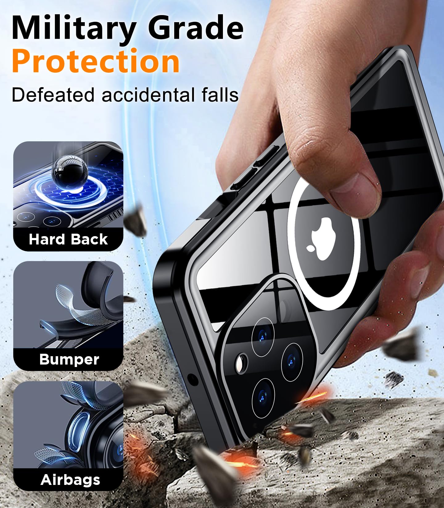 Foto 6 pulgar | Funda Magnética Temdan Impermeable Con Pantalla Para Iphone 13 Pro Max - Venta Internacional.