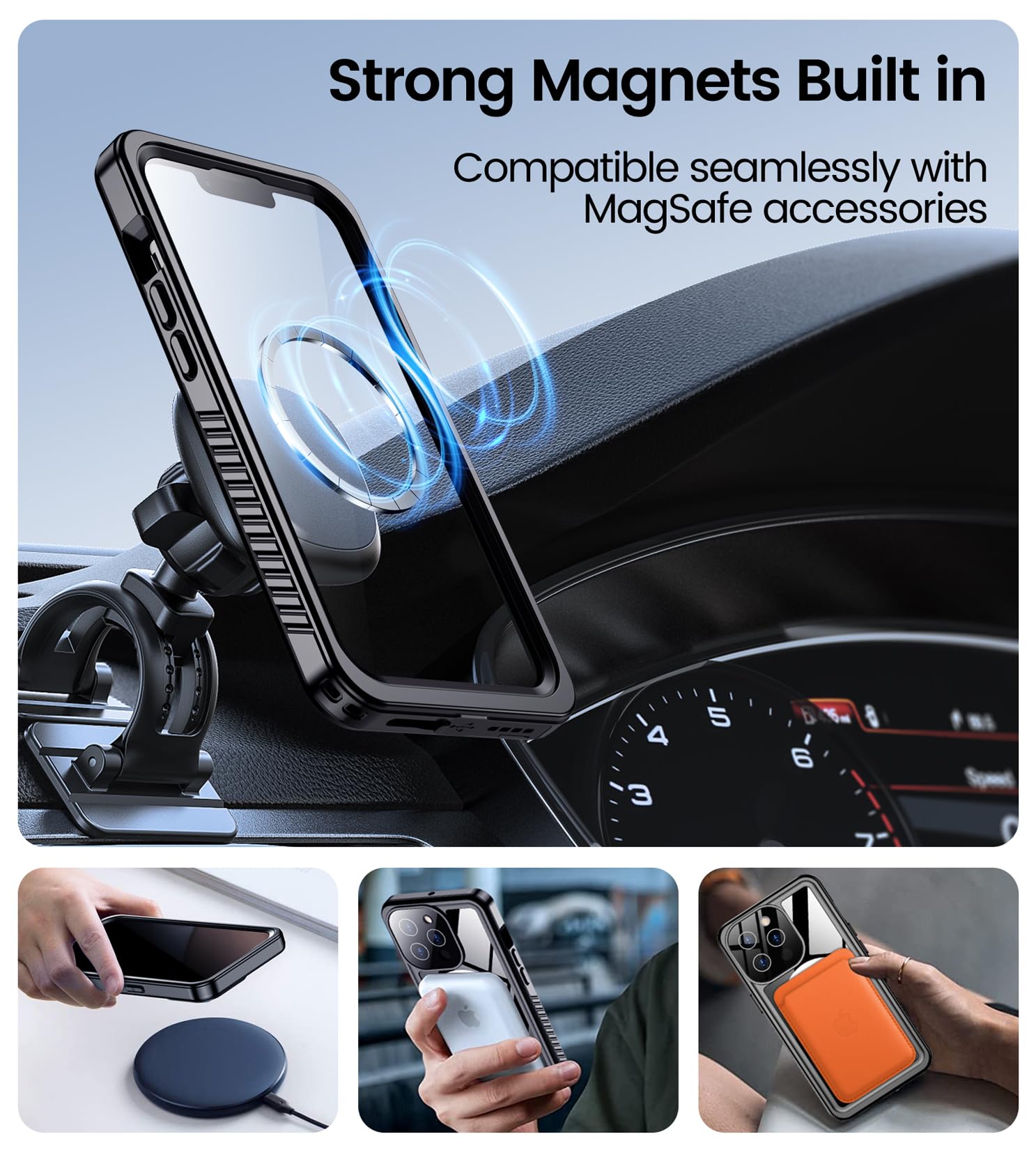 Foto 7 pulgar | Funda Magnética Temdan Impermeable Con Pantalla Para Iphone 13 Pro Max - Venta Internacional.