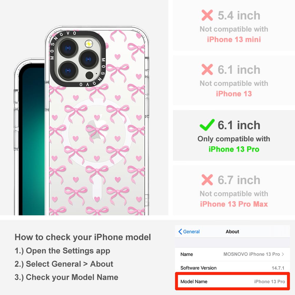 Foto 2 | Funda De Teléfono Mosnovo Compatible Con Iphone 13 Pro Bowtiful Love - Venta Internacional.