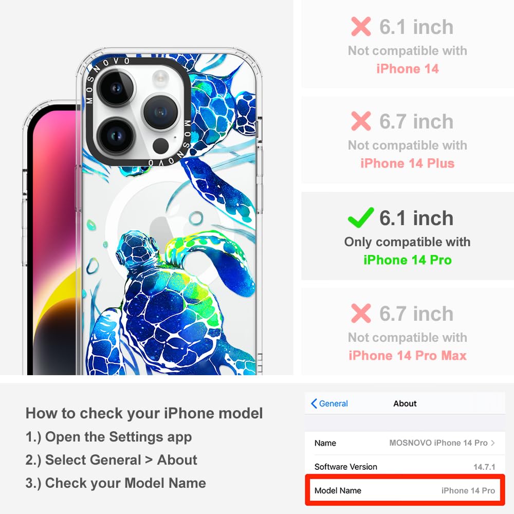 Foto 3 pulgar | Funda De Teléfono Mosnovo Para Iphone 14 Pro Buffertech Sea Turtles - Venta Internacional.