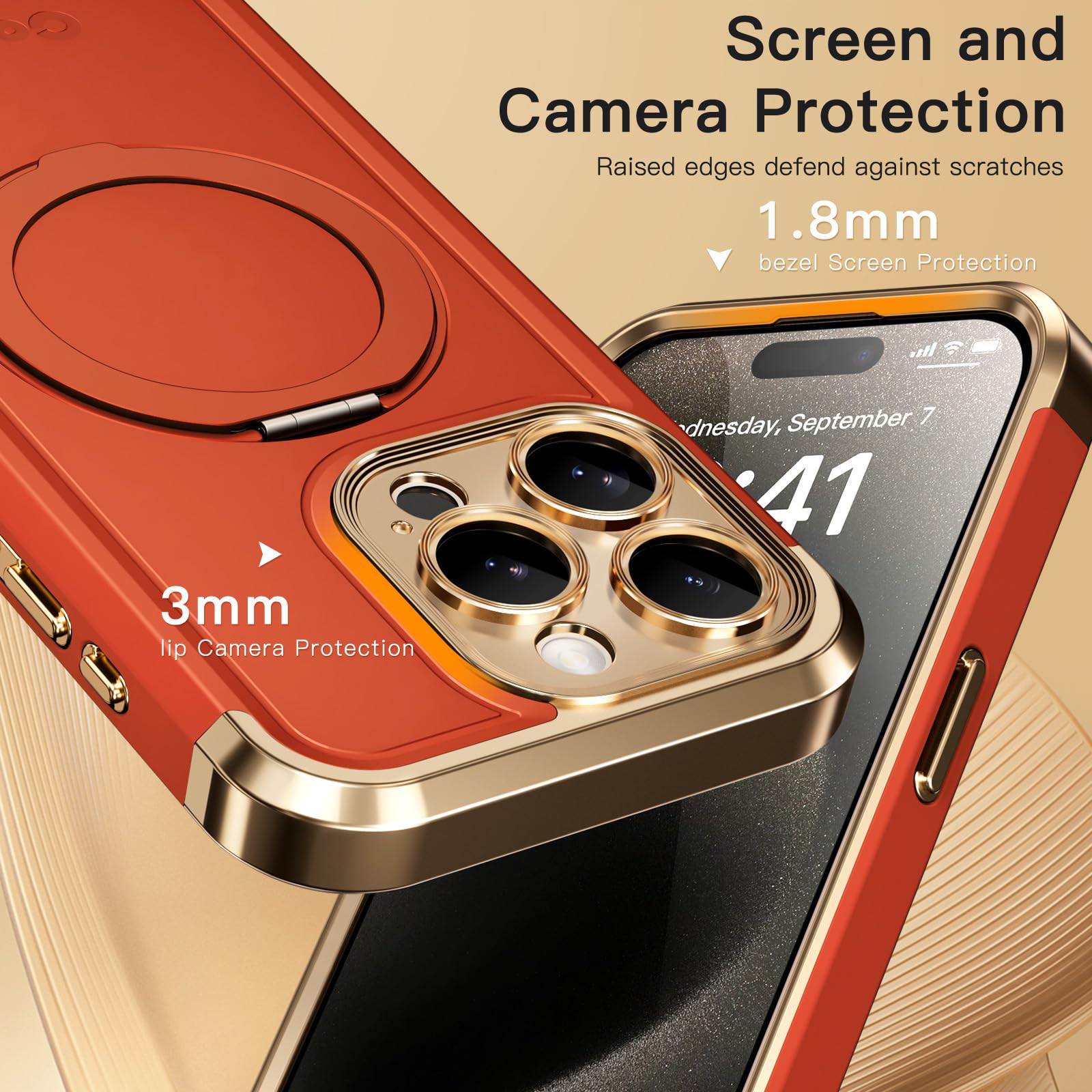 Foto 7 pulgar | Funda De Teléfono Coolqo Para Iphone 15 Pro Max Con Soporte Magnético - Venta Internacional.