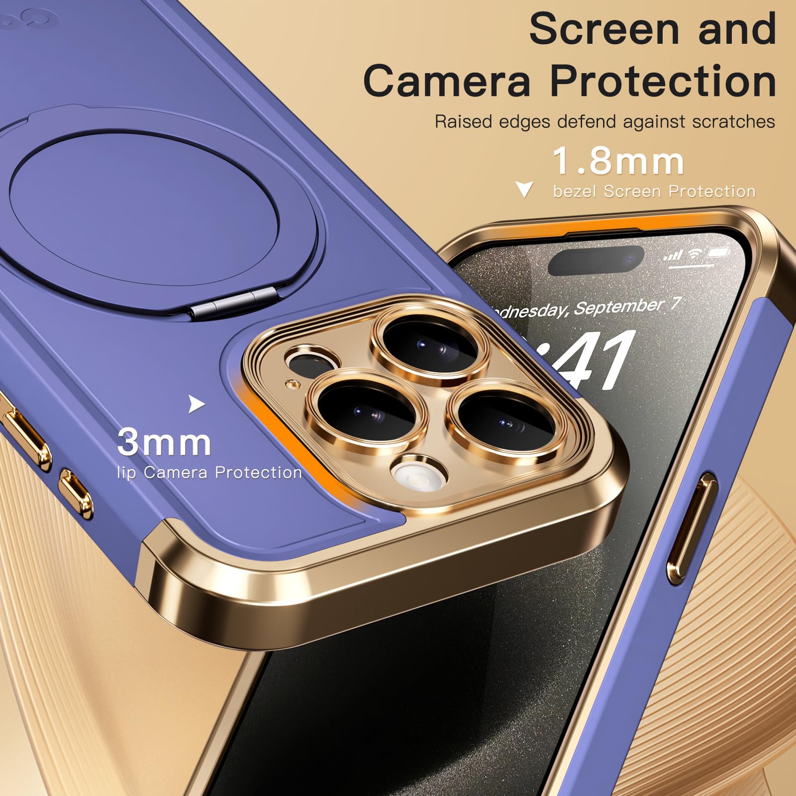 Foto 7 pulgar | Funda De Teléfono Coolqo Para Iphone 15 Pro Max Con Soporte Magnético - Venta Internacional.