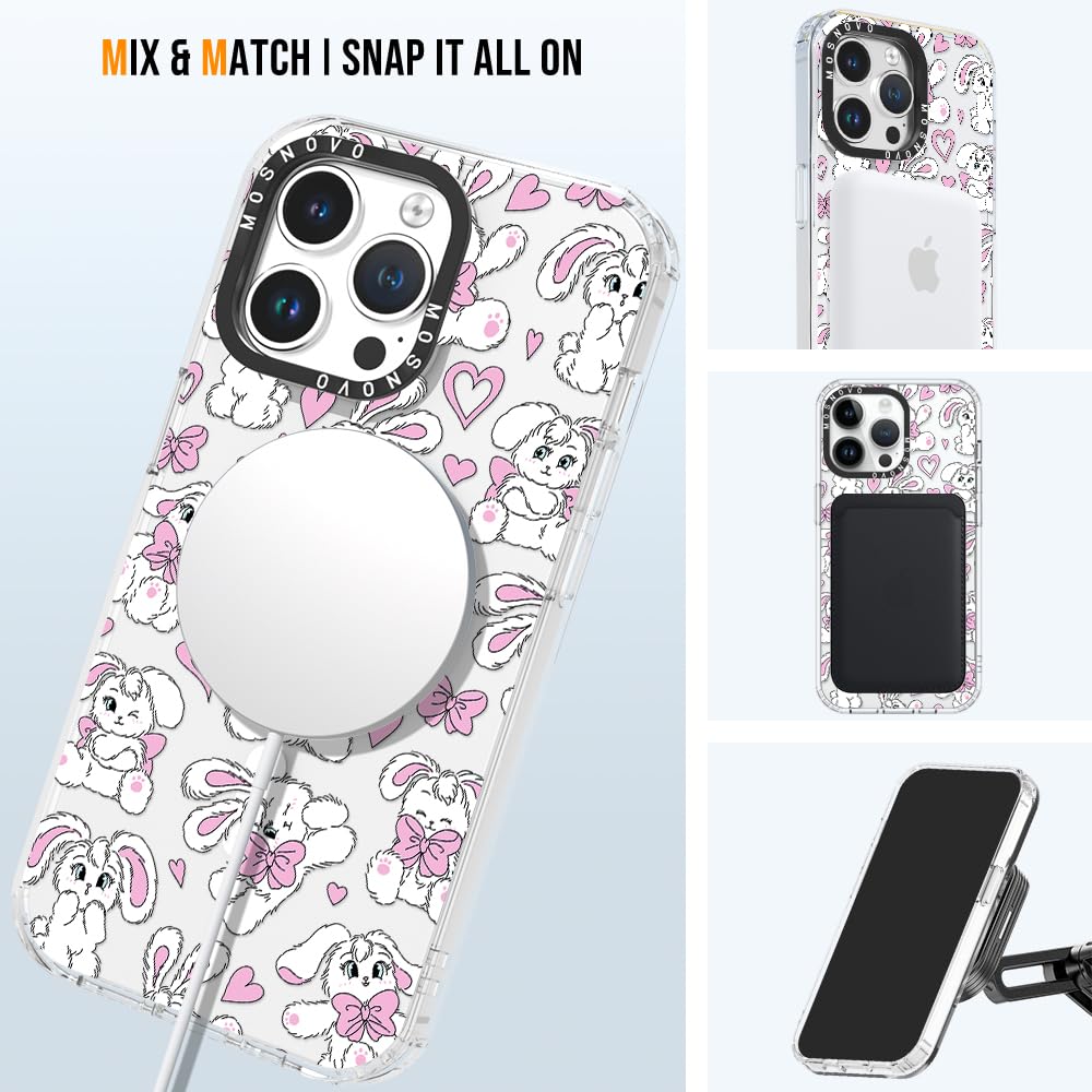 Foto 6 pulgar | Funda De Teléfono Mosnovo Para Iphone 14 Pro Max, Diseño De Conejitos Transparentes - Venta Internacional.