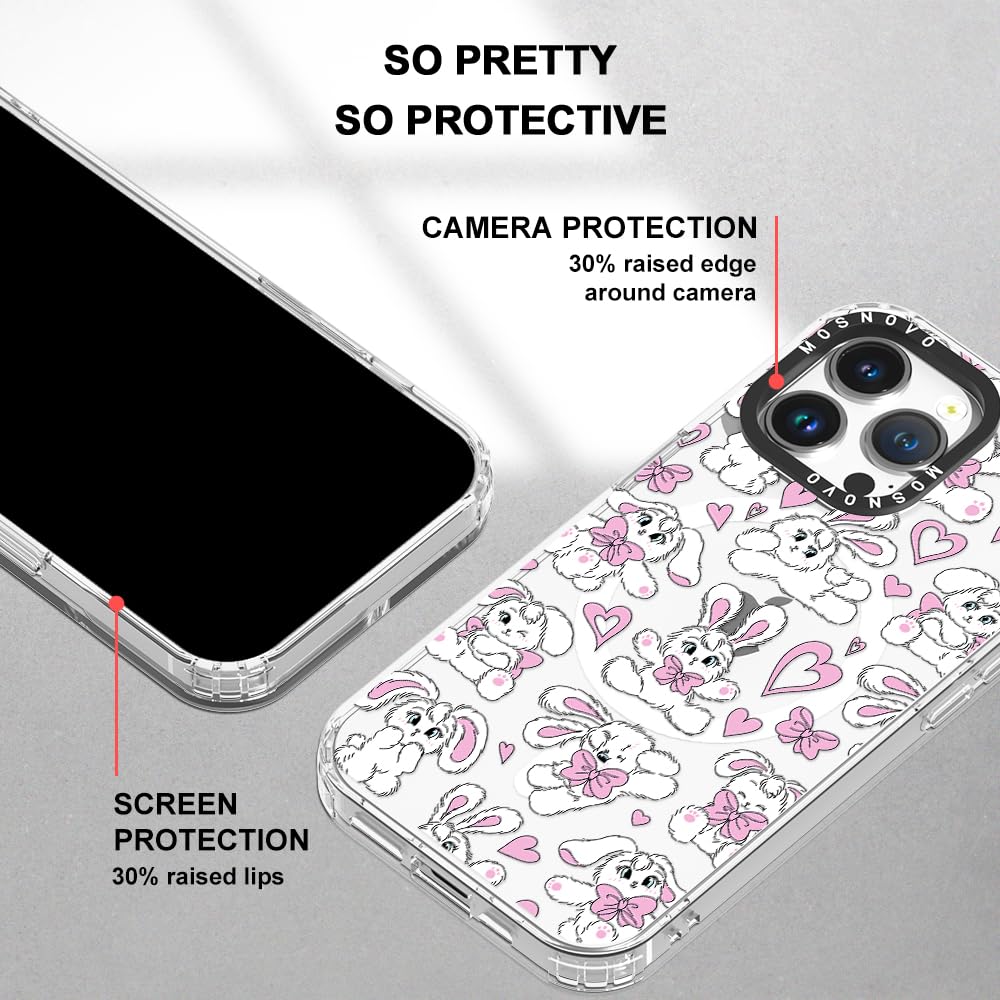 Foto 7 pulgar | Funda De Teléfono Mosnovo Para Iphone 14 Pro Max, Diseño De Conejitos Transparentes - Venta Internacional.