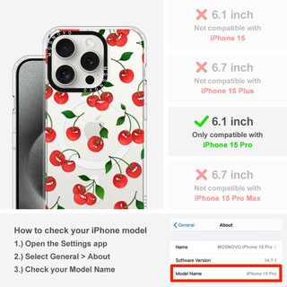 Foto 2 | Funda Para Teléfono Mosnovo Compatible Con Iphone 15 Pro Clear - Venta Internacional.