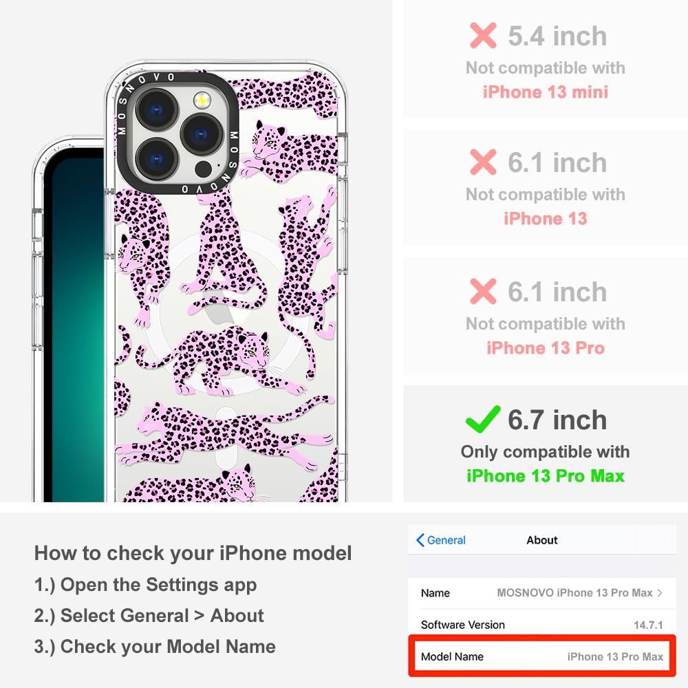 Foto 3 pulgar | Funda De Teléfono Mosnovo Para Iphone 13 Pro Max Pink Leopard - Venta Internacional.