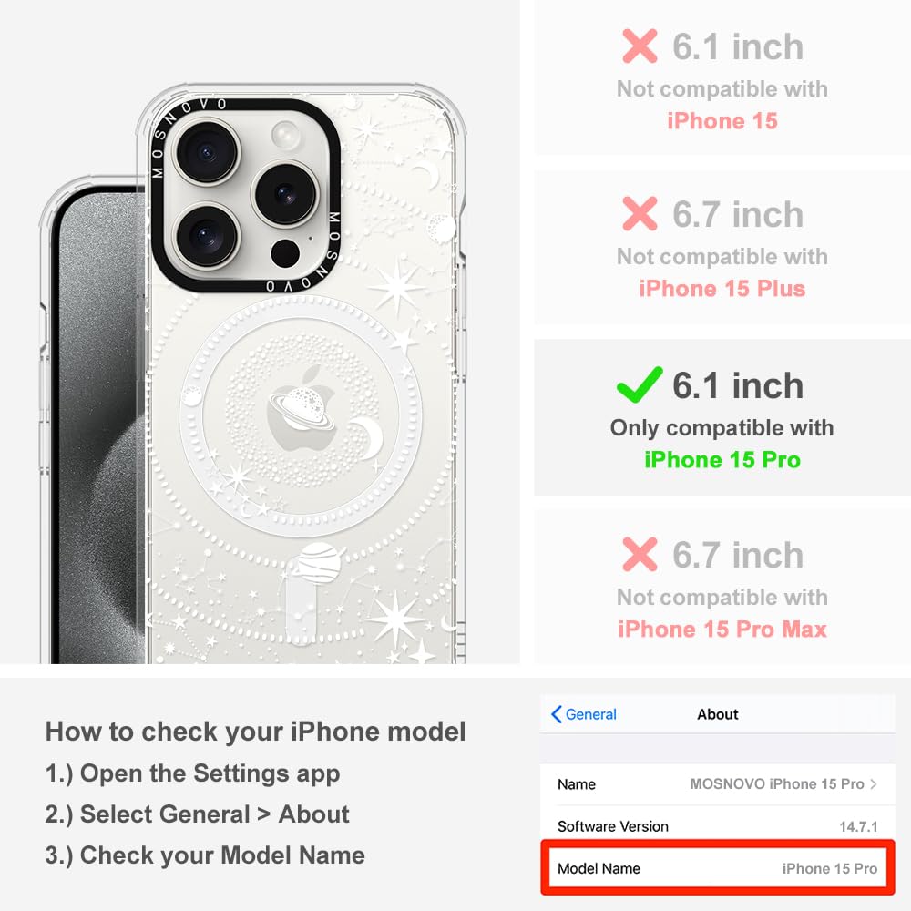 Foto 3 pulgar | Funda Para Teléfono Mosnovo Compatible Con Iphone 15 Pro Clear - Venta Internacional.